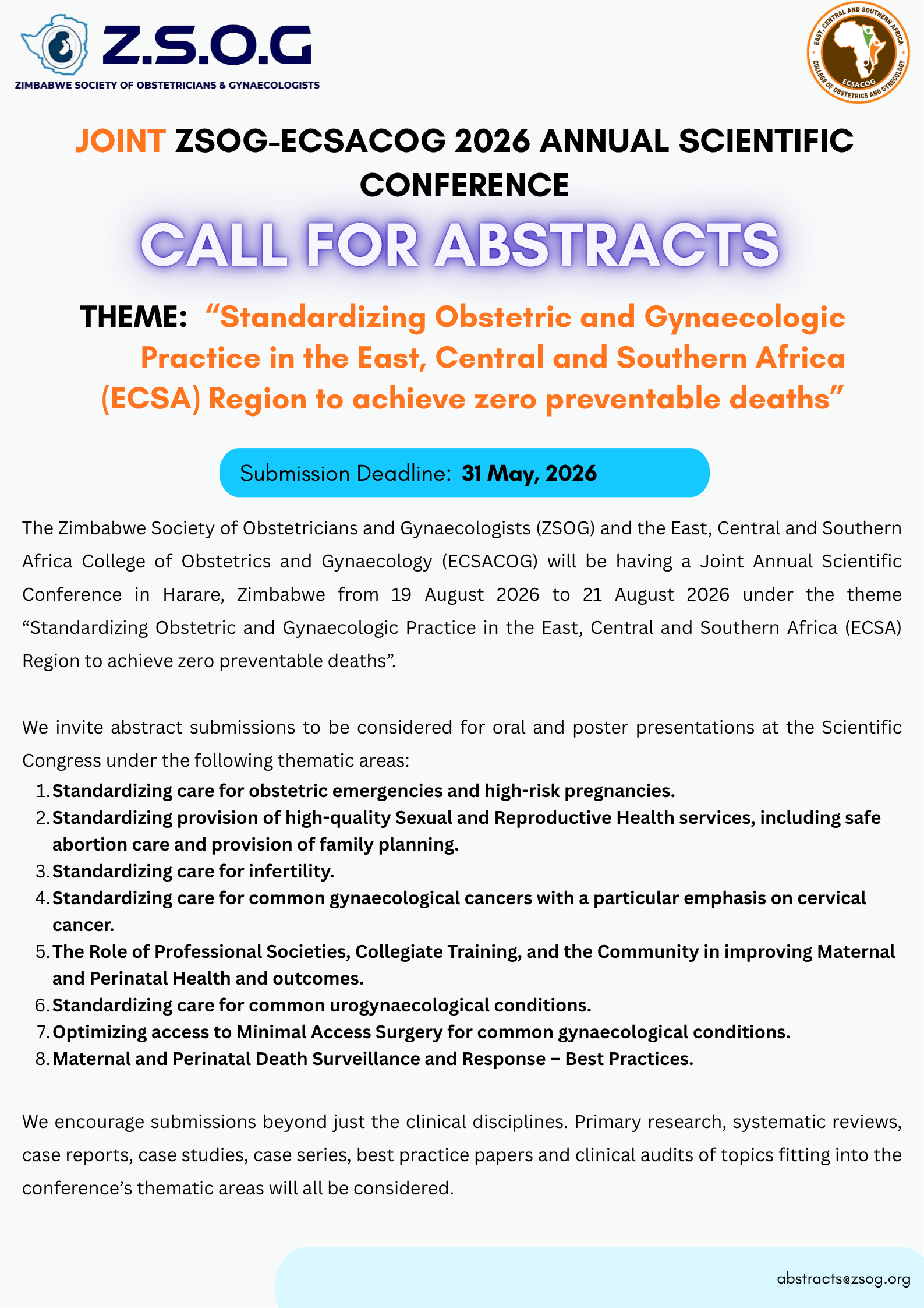 Call for Abstracts 2026